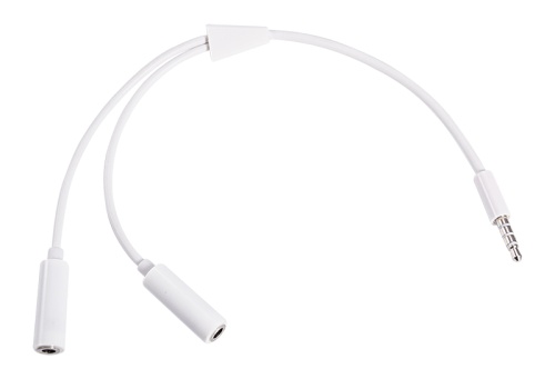 Аудиоразветвитель штекер 3,5 мм на 2 по 3,5 мм белый | код 18-1100 | REXANT