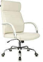 Кресло руководителя Бюрократ T-8010SL слоновая кость эко.кожа крестов. металл хром | код 1123272 | БЮРОКРАТ
