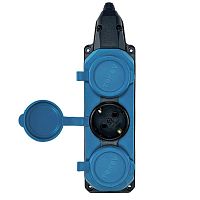 Колодка удлинителя 3-м с заземл. 16А IP44 каучук син. TOKOV | код TKE-C08-KK3-Z | TOKOV ELECTRIC
