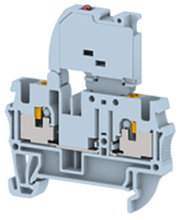 Клемма проходная PUSH-IN 4 мм2, под предохранитель, со светодиодом 24V AC/DC, на 2 подключения, красная PQF4AD24V-RED | код 3103260242 | Elmex