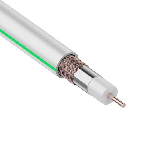 Кабель коаксиальный SAT 703 B RUICHI, Cu/Al/Cu, 75%, 75 Ом, бухта 100 м, белый | код 113046 | Ruichi