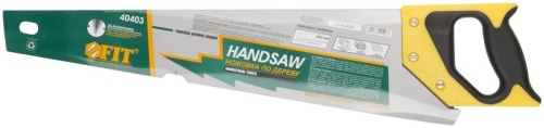 Ножовка по дереву, крупный кален.зуб 3 ТPI с запилом 7 ТPI, 2D заточка, пласт.прорезинен.ручка 500 мм | код 40403 | FIT фото 3