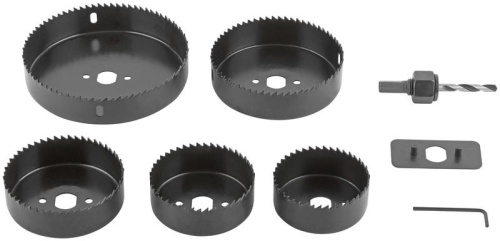 Пилы круговые Профи 68 -127 мм набор 5 шт. (68, 72, 82, 102, 127 мм) в кейсе | код 36764 | FIT