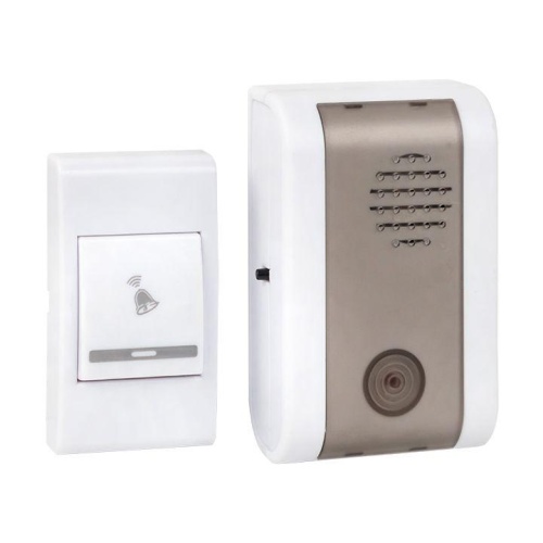 Звонок беспр, на батарейках 003 (бел,-сер, 36 мелод, с индик, 2х1,5В АA дист, 80м,) Basic | код DBB-A-003 | EKF