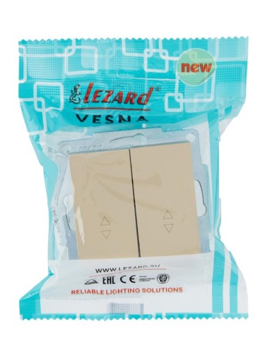 VESNA Выключатель проходной двойной золото | код 742-3688-106 | LEZARD фото 5