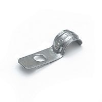 Скоба металлическая однолапковая усиленная противопожарная СМОУ d10-11 мм отв. d 6,5 мм (100шт/3000шт уп/кор) Промрукав | код PR13.02421 | ПРОМРУКАВ