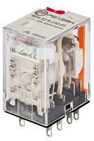 RP4.32.8.012.05 Промежуточное реле 2 перекидных контакта 12А (~ 12В AC) блокируемая кнопка проверки + светодиод | код RP432801205 | РЕЛЕОН