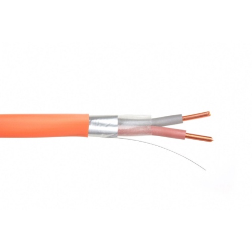 Кабель монтажный огнестойкий ТЕХНОКАБЕЛЬ-НН КПСЭнг(А)-FRLS-1х2х0,75, медный, экранированный, с низким дымо и газовыделением, 200 м, оранжевый | код КПСЭнг(А)-FRLS-1х2х0,75 | ТЕХНОКАБЕЛЬ-НН