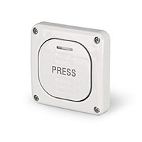 Выключатель встраиваемый кнопочный, 1P 10A/250V, надпись PRESS, с подсветкой, M95(95x95mm), IP66, серия PROTECTA | код 137.3311P | Scame