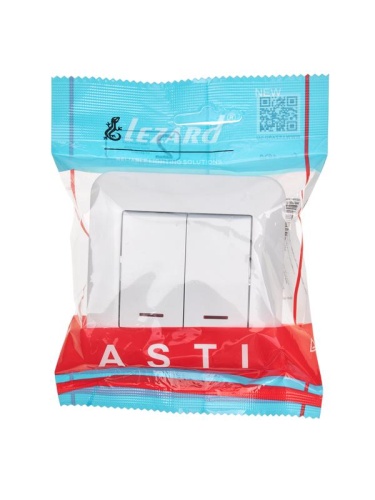 Выключатель 2-кл. 1п СП ASTI 10А IP20 с подсветкой в сборе бел. LEZARD 7081-0202-112 фото 4