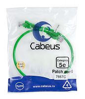 Cabeus PC-UTP-RJ45-Cat.5e-0.5m-GN Патч-корд U/UTP, категория 5е, 2xRJ45/8p8c, неэкранированный, зеленый, PVC, 0.5м | код 7667c | Cabeus