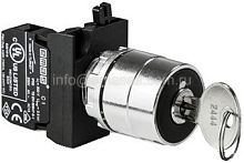 Кнопка с ключом 2-0-1, ключ выним. в полож. 0 (1НО+1НЗ) (CM) | код CM102AA31 | EMAS