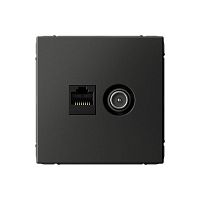 Розетка компьютерная + телевизионная 2-м ArtGallery RJ45 + TV кат.5E базальт | код GAL001489 | Systeme Electric