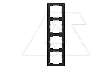 Daria - Рамка 4 поста, к механизмам серии 21, вертикальный монтаж, черный мат | код 2120-800-2484 | Mutlusan