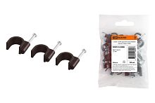 Скоба 12мм круглая пластиковая (венге) (50шт) TDM | код SQ0514-0086 | TDM