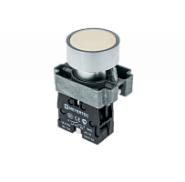 Кнопка плоская, белая, 1NO, мет. MTB2-BAZ111 | код 58150 | MEYERTEC