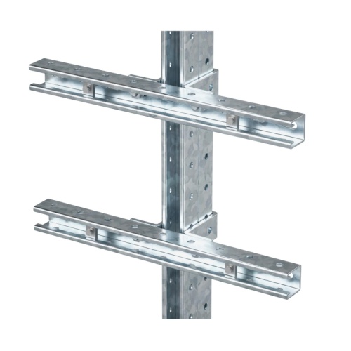 Комплект монтажных профилей на стойку для крепления 1 оболочки винтами din 84 M6X40 4 шт. , горячеоцинкованный, длина 600 мм | код EX-SPR06 | DKC