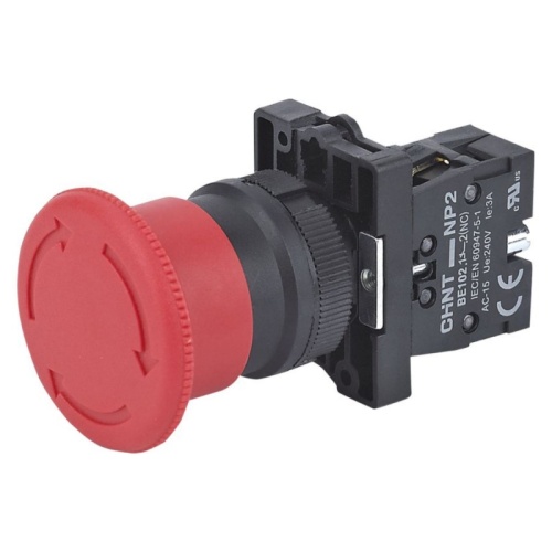 Кнопка управления Грибок ?30мм фиксацией NP2-ES445 без подсветки, красная 1НО+1НЗ, IP40 (R) | код 574119 | CHINT Кнопка управления Грибок ?30мм фиксацией NP2-ES445 без подсветки, красная 1НО+1НЗ, IP40 (R) | код 574119 | CHINT