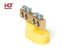 Шина PE ноль на одном угловом изол ШНИ-6х9-4-У1-желтый HLT | код 081-01-130 | HLT