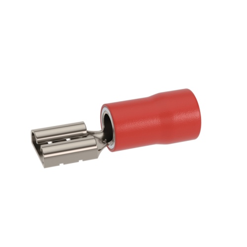 Наконечник-разъем плоский, розетка 4.8x0.5, изолированный фланец, для кабеля сечением до 1.5кв.мм | код IFCS-1.5-4.8-5 | DKC