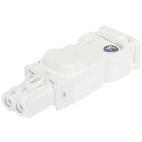 Розеточный разъем на кабель диам. 6 - 7,7 мм, 2 полюса, винтовая фиксация, номинальное напряжение: 250V, номинальный ток: 16A, цвет корпуса: белый, цвет контактной вставки: белый, серия gesis GST15i2 | код 91.921.3053.0 | Wieland