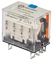 RP5.34.9.110.05 Миниатюрное силовое реле 4 перекидных контакта 10А (= 110В DC) блокируемая кнопка проверки + светодиод | код RP534911005 | РЕЛЕОН