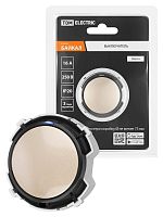 Выключатель 1-кл. 16А 250В кнопочный механизм шампань, Байкал TDM | код SQ1819-0522 | TDM