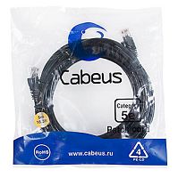Cabeus PC-UTP-RJ45-Cat.5e-5m-BK Патч-корд U/UTP, категория 5е, 2xRJ45/8p8c, неэкранированный, черный, PVC, 5м | код 7691c | Cabeus