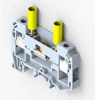 Клемма измерительная винтовая с размыкателем 6 мм2, на 2 подключения, красная KUTSD6NVTS-RED | код 1104700002 | Elmex