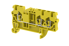 Клемма проходная пружинная 2,5 мм2 на 3 подключения, желтая SQ2.5-1X2-YELLOW | код 2102050004 | Elmex