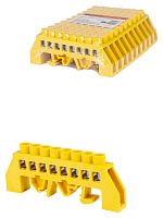 Шина PE земля в желтом изоляторе на DIN-рейку 8x12мм 8 групп TDM | код SQ0801-0215 | TDM