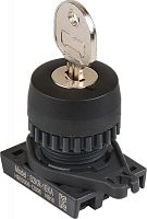 Головка переключателя S2KR-2EK, черная ?30мм с ключом, 2-позиционный с фиксацией, извлечение ключа из центрального положения, монтажное отверстие ?22/25мм | код A8026-A5550009339 | РЕЛЕ И АВТОМАТИКА