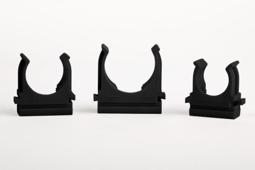 Держатель для труб (клипса) d63мм пластик. черн. Ruvinil К01163Ч Держатель для труб (клипса) d63мм пластик. черн. Ruvinil К01163Ч