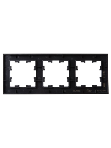 Рамка 3-м BRITE РУ-3-2-БрЧ стекло черн. | код. BR-M32-G-K02 | IEK фото 3