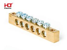 Шина PEN земля-ноль8x12мм 6/2 (6 групп/крепеж по краям) HLT | код 081-09-35 | HLT