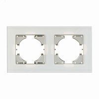 Рамка 2-местная стекло бел. | код С1120-030 | GUSI