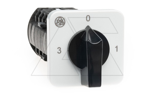 Переключатель амперметра BS 16 97 U, 20A, тип 0-1-2-3, круговое вращение, на дверь, фронт IP40 | код EAC609849 | Rade Koncar