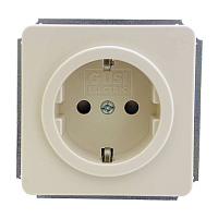 Розетка без заземления в рамку бежевая | код С1Р1-003 | GUSI ELECTRIC