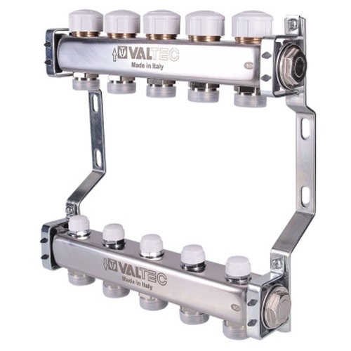 Блок колл. с ручн. регулир. клап.1"х6 вых Евроконус 3/4 | код. VTc.582.EMNX.0606 | VALTEC Блок колл. с ручн. регулир. клап.1"х6 вых Евроконус 3/4 | код. VTc.582.EMNX.0606 | VALTEC