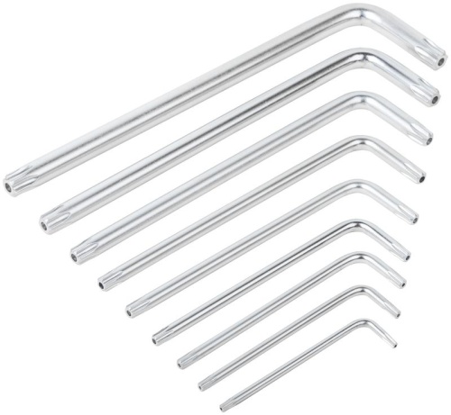 Ключ "звездочки" Т10-Т50 длинный с отверст. в пластик. держателе CrV сталь (уп.9шт) FIT 64026 фото 6