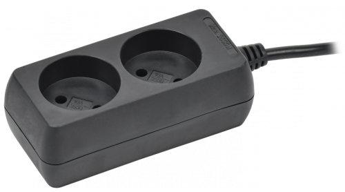 Удлинитель У2 2 места б/з 5м 2х0,75мм2 10А 250В чер. IEK | код WYP10-06-02-05-K02 | IEK