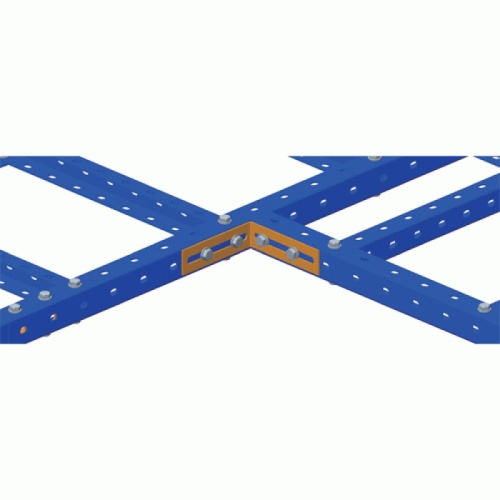 Соединитель угловой 100 мм для стального лестничного лотка, серый | код LAN-LTS-L100-GY | LANMASTER