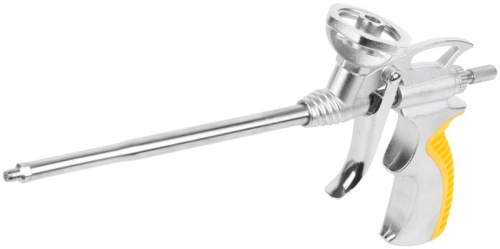 Пистолет для монтажной пены цельнометаллический прорезиненная ручка FIT 14284 фото 2