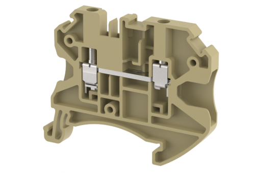 Клемма проходная винтовая 2,5 мм2, на 2 подключения, хаки TQ2.5-KHAKHI | код 1202010006 | Elmex
