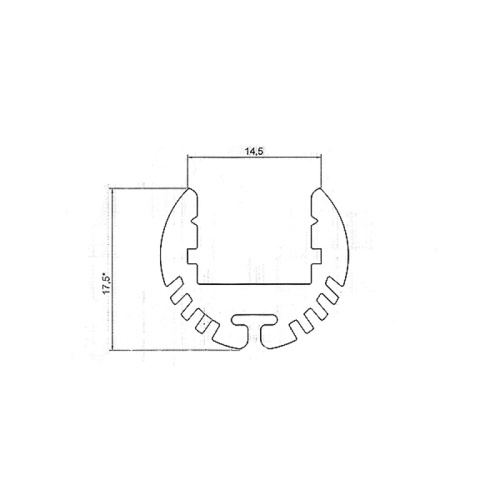 Профиль алюминиевый круглый диаметр 17 мм 2 м (закатывать отдельно рассеиватель 146-250, заглушки 146-236-1) REXANT | код 146-236 | REXANT