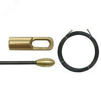 Пруток для протяжки кабеля, нейлон 15 м, диам. 3 мм, с поисковой пружиной | код 150224 | HAUPA