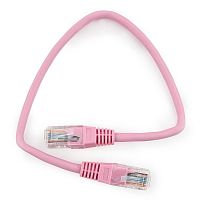 Патч-корд UTP Cablexpert PP12-0.25M/RO кат.5e, 0.25м, литой, многожильный (розовый) | код PP12-0.25M/RO | Cablexpert