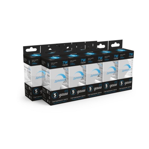 Лампа светодиодная LED 7 Вт 590 лм 6500К шар P45 холодный E14 AC 220В диммируемая Black Gauss | код 105101307-D | Gauss фото 3 Лампа светодиодная LED 7 Вт 590 лм 6500К шар P45 холодный E14 AC 220В диммируемая Black Gauss | код 105101307-D | Gauss фото 3