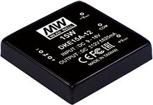 Источник питания DC-DC, 15Вт, вход 9…18В, стабил. выход ±24В/±31.3…±313мА, изоляция 1000В DC, 50.8х50.8х11мм., -25С…+71С | код DKE15A-24 | MeanWell