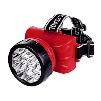 Фонарь налобный аккумуляторный HLA 09R 12LED 120Lm 15ч 2 режима, з/у 230В КРАСНЫЙ IN HOME | код 4690612031910 | IN HOME